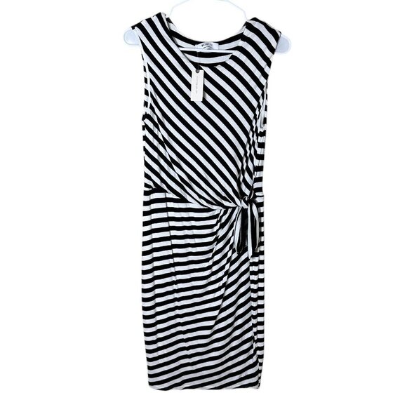 NWT Anthropologie Bailey 44 Striped Faux-Wrap Sleeveless Dress Size Medium - Picture 1 of 8